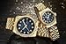 Gosasa Blue Dial Diamonds Men's Gold Stainless Steel Band Automatic Mechanical Watches