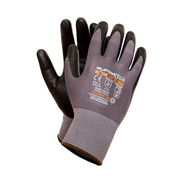 Trevendo Arbeitshandschuhe - EN 388 (4131X) - Montage- & Gartenhandschuhe mit Nitrilbeschichtung - atmungsaktiv, flexibel & OEKO-TEX zertifiziert - Mehrfachpack - WS-Pro FLEX GTN - GrÃ¶Ãe 10, 12 Paar