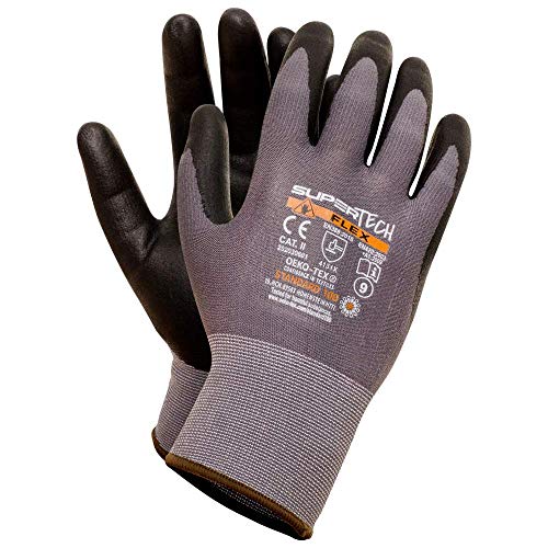 Trevendo Arbeitshandschuhe - EN 388 (4131X) - Montage- & Gartenhandschuhe mit Nitrilbeschichtung - atmungsaktiv, flexibel & OEKO-TEX zertifiziert - Mehrfachpack - WS-Pro FLEX GTN - GröÃe 10, 12 Paar
