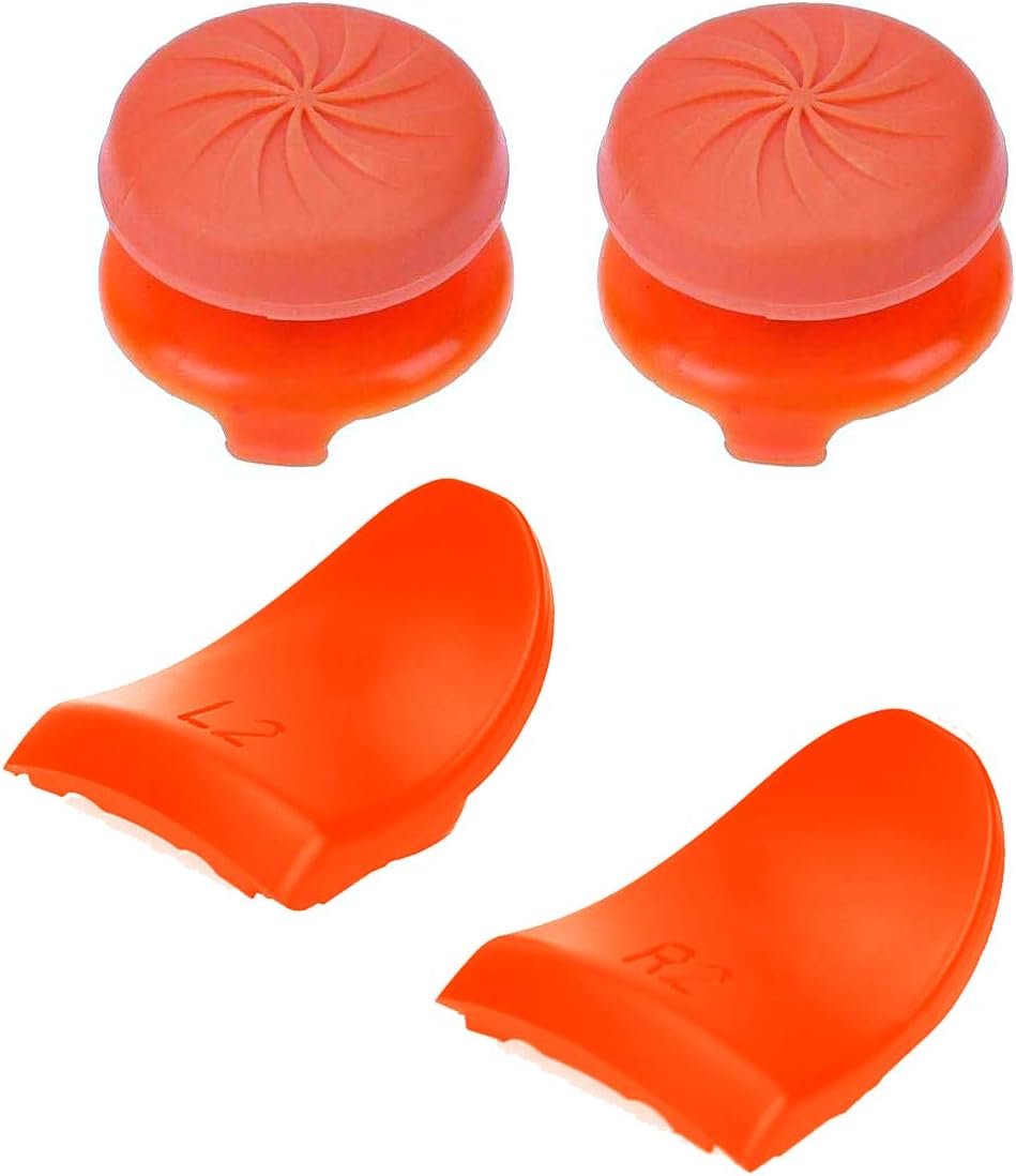 ANDERK Orange Silicone Thumb Stick Grips Cap Cover for PS4 Controllers