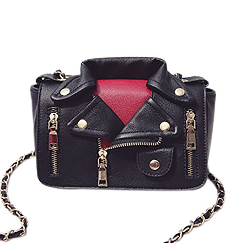 Qzunique women s motorcycle jacket shouldbag pu leather…