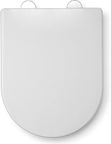 Croydex Telese Stick 'n' Lock D Shape Soft Close Toilet Seat White
