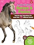 Learn to Draw Horses & Ponies: Step-by-step instructions for more than 25 different breeds - 64 pages of drawing fun! Contains fun facts, quizzes, color photos, and much more!