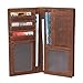 compalo RFID Blocking Vintage Full Grain Leather Long Bifold Wallet for Men ID Cash Card Wallet Checkbook Credit Cards Holder