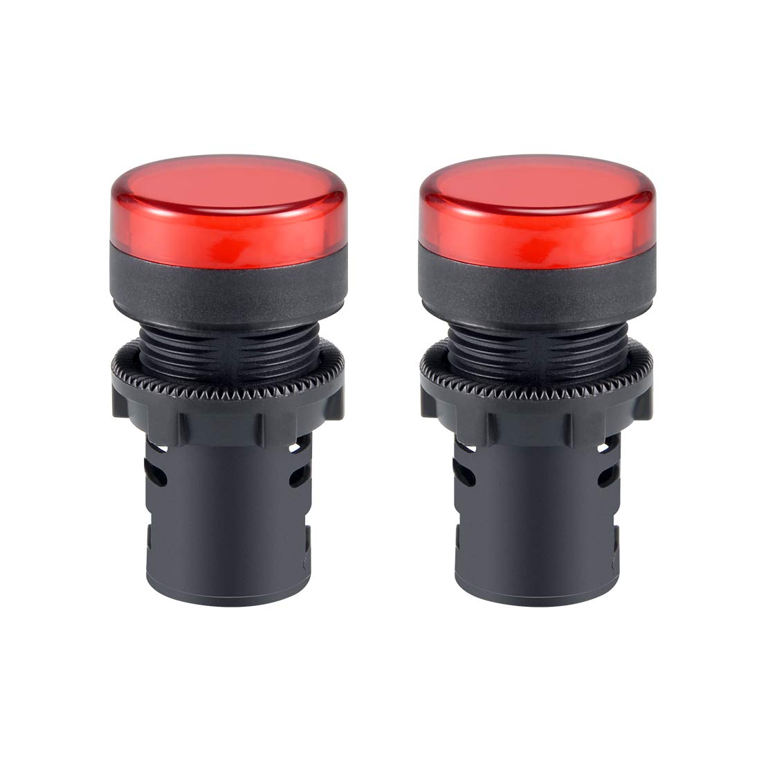 sourcing map 2Pcs Red Indicator Light AC 380V, 22mm Panel Mount, for Electrical Control Panel, HVAC, DIY Projects