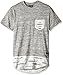 WT02 Men's Short Sleeve Marled Scallop Tee with Ripped Detail and Side Slit