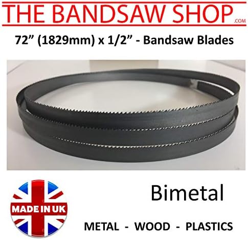 72" (1826mm) x 1/2" (13mm) Bimetal Bandsaw Blades 6-10 - 14-6/10-8/12-10/14 TPI (72" x 1/2" (6/10 TPI))