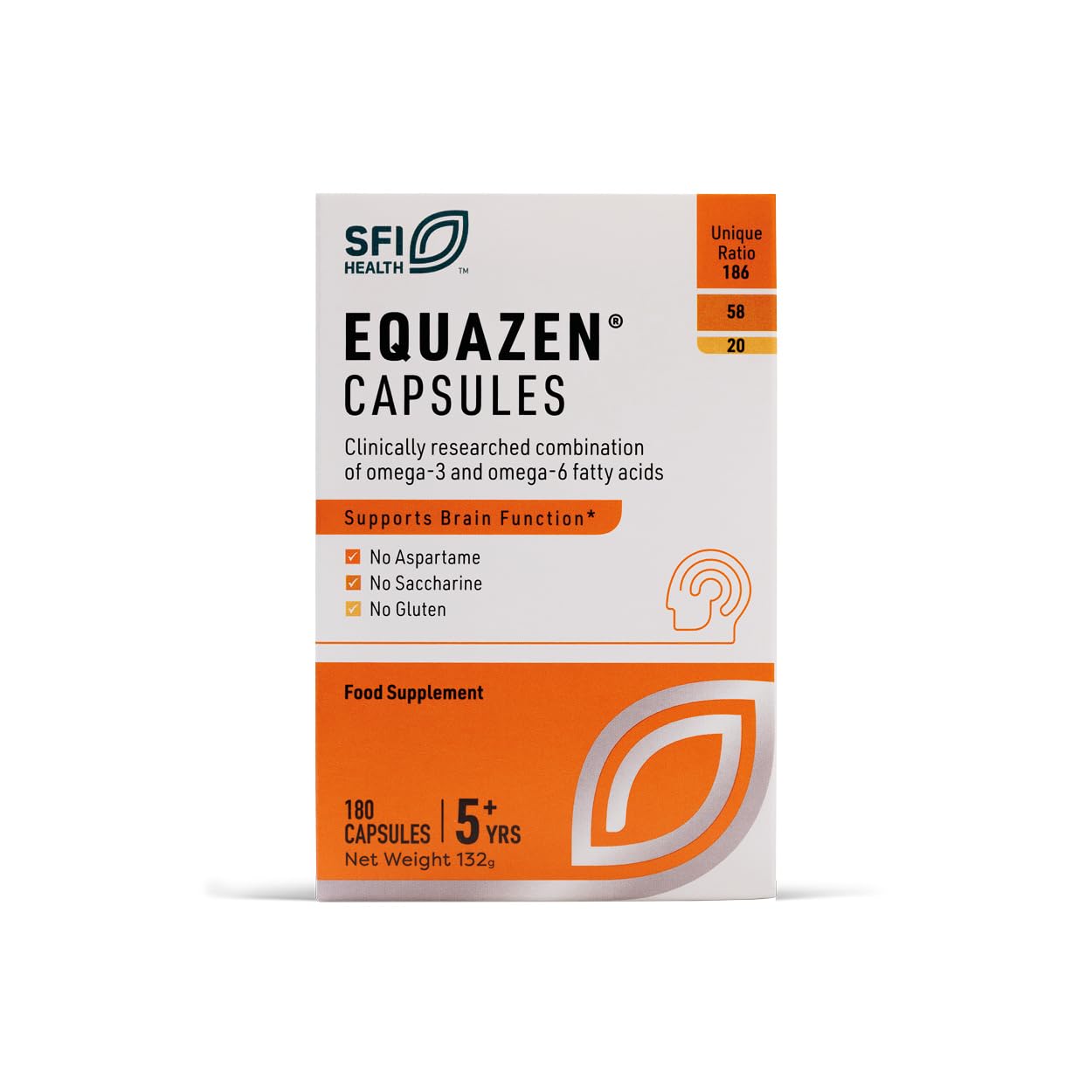 Equazen® Omega 3 & 6 Capsules, Brain & Cognitive Support, DHA, EPA & GLA, Clinically Researched 9:3:1 Formula, Tasteless & Odourless, Halal Certified, Gluten Free, 180 Pack — image 1