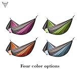 Forbidden Road Hammock Single & Double Camping Portable Parachute Hammock For Outdoor Hiking Travel Backpacking - 210D Nylon Taffeta Hammock Swing - Support 400lbs Ropes Carabiners Included - 4 Colors