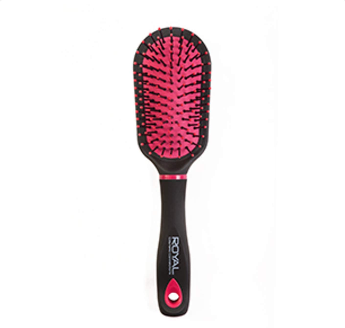 ROYAL BLACK AND PINK CUSHION HAIR BRUSH