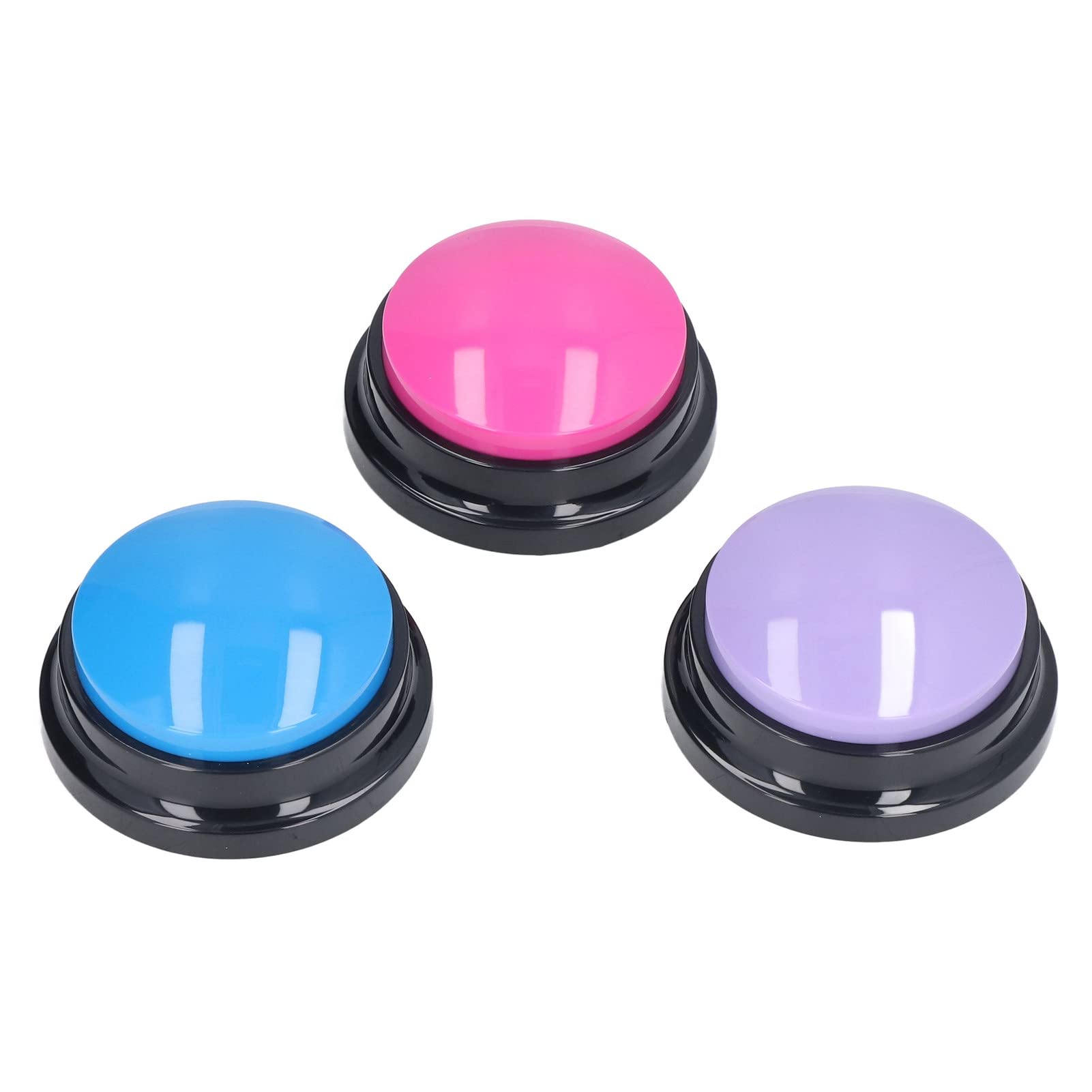 3pcs Voice Recording Button - 30s Recording Recordable Answer Buzzers Dog Talking Button Set Voice Recorder with Playback for Pet Training Recording, Dog Buttons for Communications
