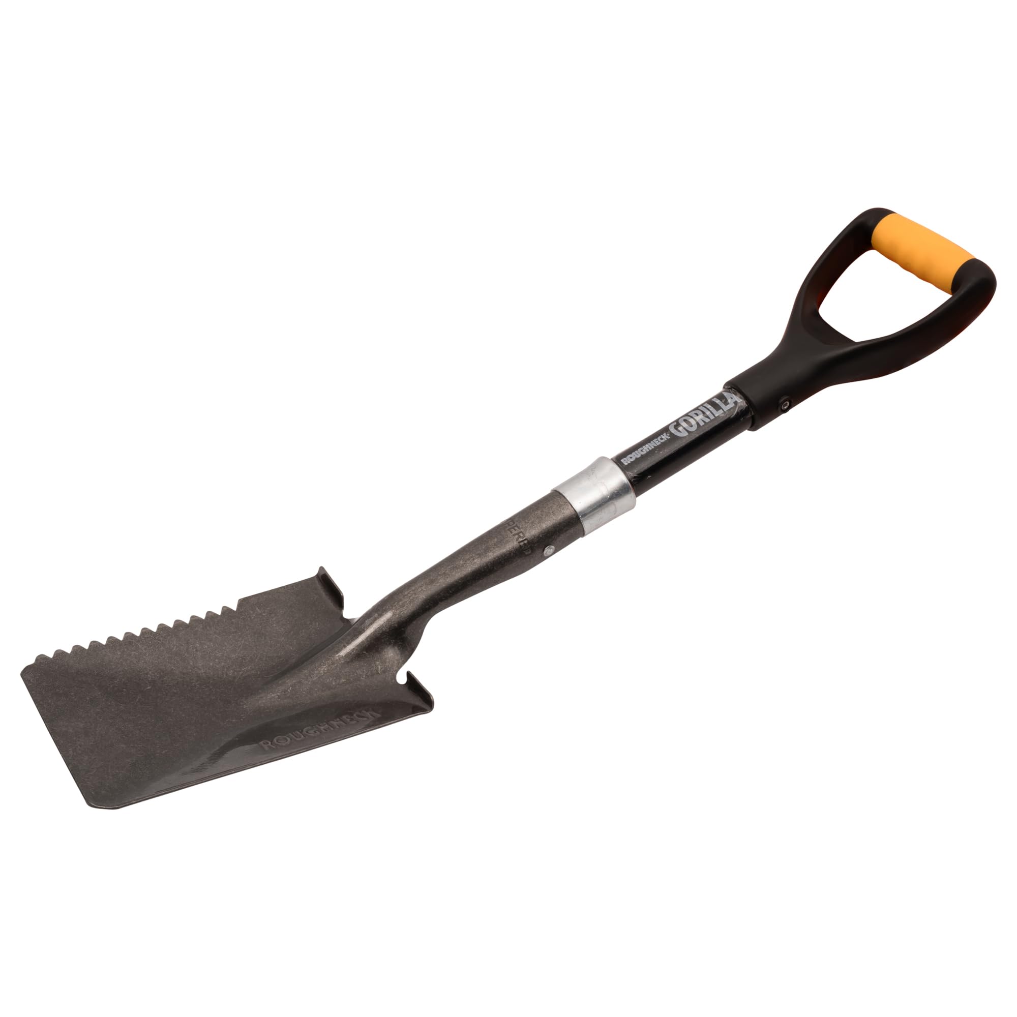 Roughneck Gorilla Sharp-Edge Micro Shovel, Heavy-Duty Square Blade, Short Shaft for Slicing, Digging & Opening Bulk Bags in Small, Compact Spaces – 690mm (27”)