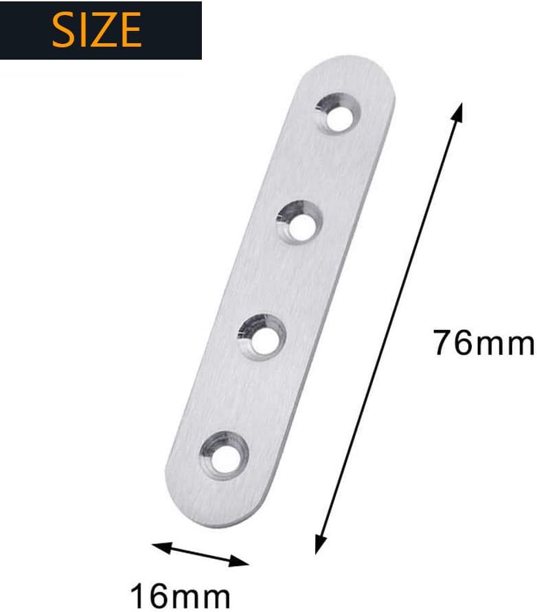 CYH Stainless Steel Flat Mounting Brackets, 10 Pieces, Metal Plates, Angle Brackets, With 40 Screws, For Repairs - Image 3