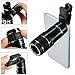 Telephoto Mobile Phone Camera Lens, Portable Universal 8X-12X Zoom Manual Focus Cellphone Camera Lens Clip-on Telephoto Lens for iPhone 7, iPhone 6S, HTC (Black)