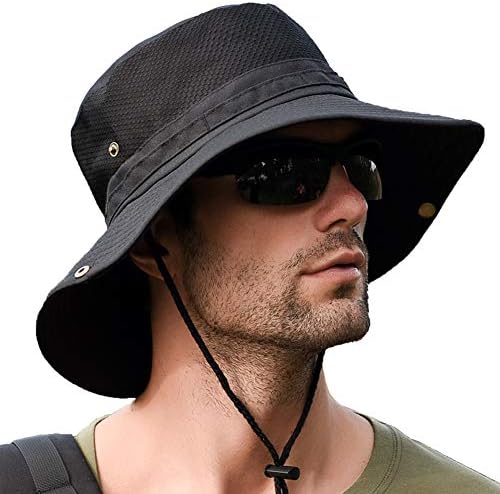 サファリハット メンズ 秋 帽子 プレゼント つば広 日焼け 速乾性 軽量 防風 あごひも 2way