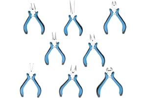 NAROOTE Jewelry Pliers Kit, Professional Pliers Set,Jewelry Tool Pliers Kit, 8 Kinds of Jewelry Repair Tool Steel Pliers Wire Cutter Flat Nose Diagonal Cutting Pliers for Office Watch Tool Home