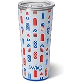 Swig Life 22oz Insulated Tumbler, Travel Coffee Tumbler with Lid, Cup Holder Friendly Travel Coffee Mug, Stainless Steel (Rocket Pop)