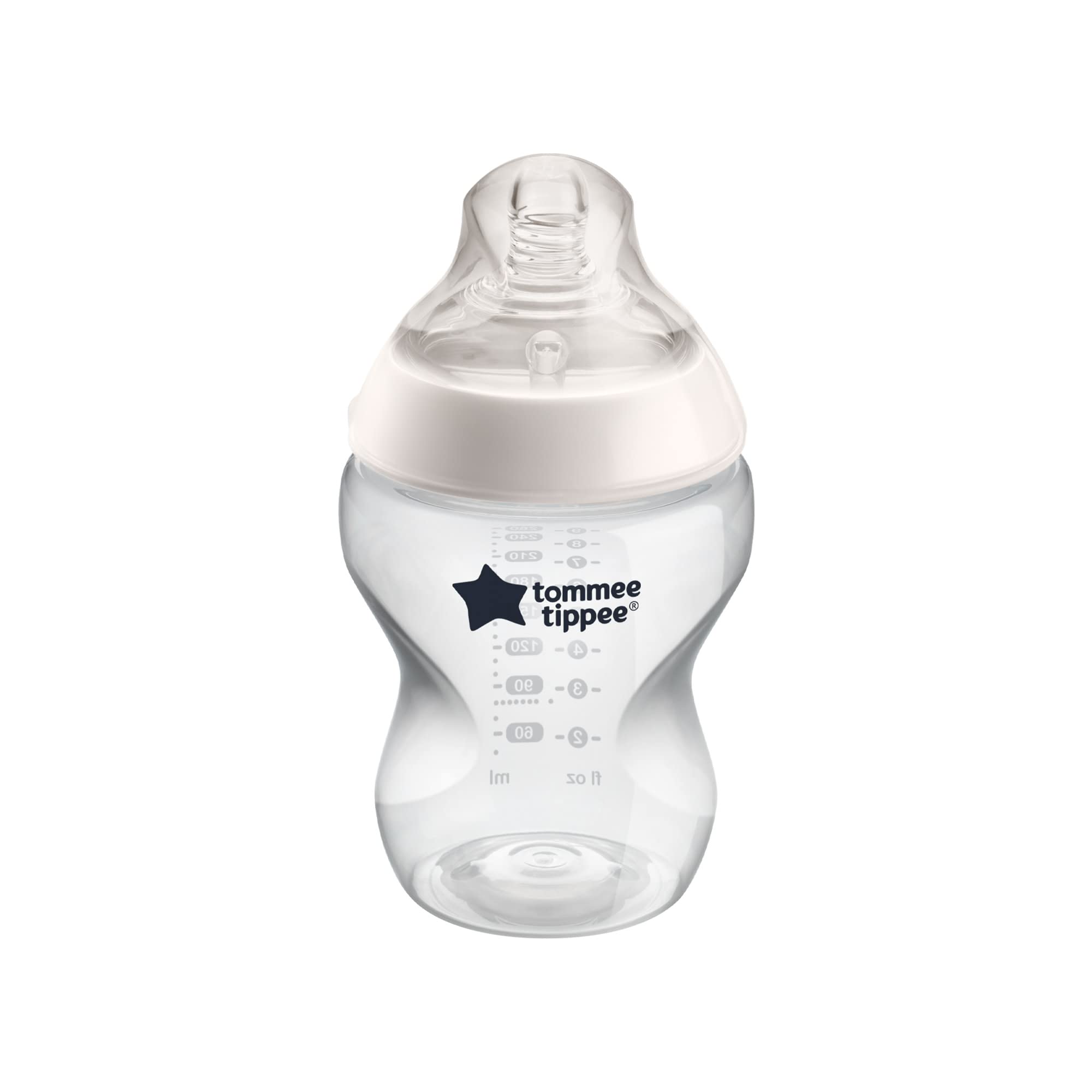 Tommee Tippee Closer to Nature Clear Baby Bottle, 260 ml, Pack of 1