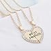 Hosaire 2 Pcs Pendant Necklace Couples Stainless Steel Best Friend Necklace for Lover