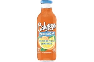 Calypso Lemonades | Made with Real Fruit and Natural Flavors | Zero Sugar Southern Peach Lemonade, 16 Fl Oz (Pack of 12)