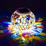 TOMBABY Color Changing Solar Powered Glass Mosaic