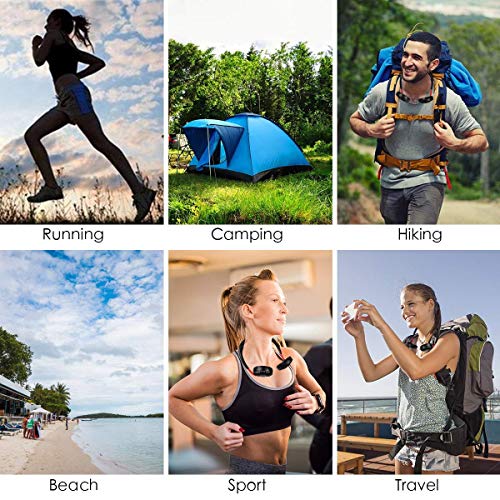 YIWEI Hand Free Personal Fan Portable Sports Neck Hanging Fan USB Rechargeable 2000mAh 3 Speeds Mini Desk Cooling Fan with Dual Wind Head for Traveling Outdoor Office Room
