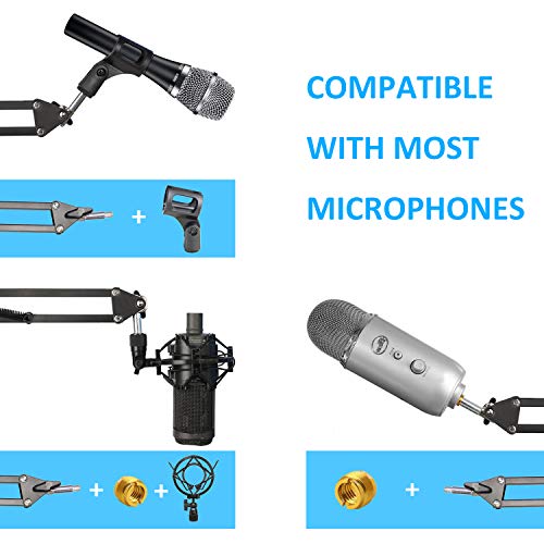 Extended Rode Podmic Stand with Pop Filter, Professional Boom Arm and