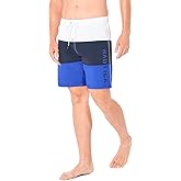 Nautica Mens Quick Dry Classic Logo Tri-Block Series Swim Trunk