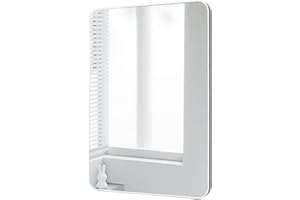 FINEWF 24x16 Rectangle Mirror Wall Mounted Aluminum Alloy Metal Frame HD Glass Dressing Make-up for Bathroom Entryway Bedroom Living Room 24 16 inch Silver