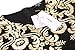 ACEVOG Women's Long Sleeves Gold Foil Print Vintage Cocktail Dresses, Medium, Black