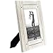 Americanflat 5x7 Picture Frame with Polished, Crystal Clear Glass - Hampton Collection - Distressed Wood Picture Frames for Tabletop and Wall Display - Aspen White
