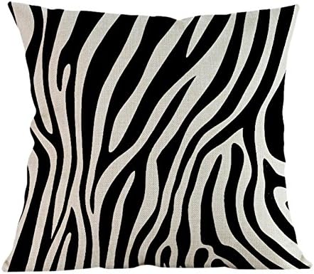 Mikolot Zebra Stripe Throw Pillow Case Linen Square Sofa Cushion Cover Home Decor 45 x 45 cm