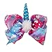 Oaoleer 4pcs 8 inch Unicorn Large Hair Bows with Alligator Clip Hair Grips Gift for Girls Toddles (4pcs Unicorn Hair Bows)