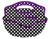 Find-It Supply Caddy, Canvas, 6 Pockets, 6 Compartments, 10 Storage Loops, Black/White Polk Dots (FT07421)