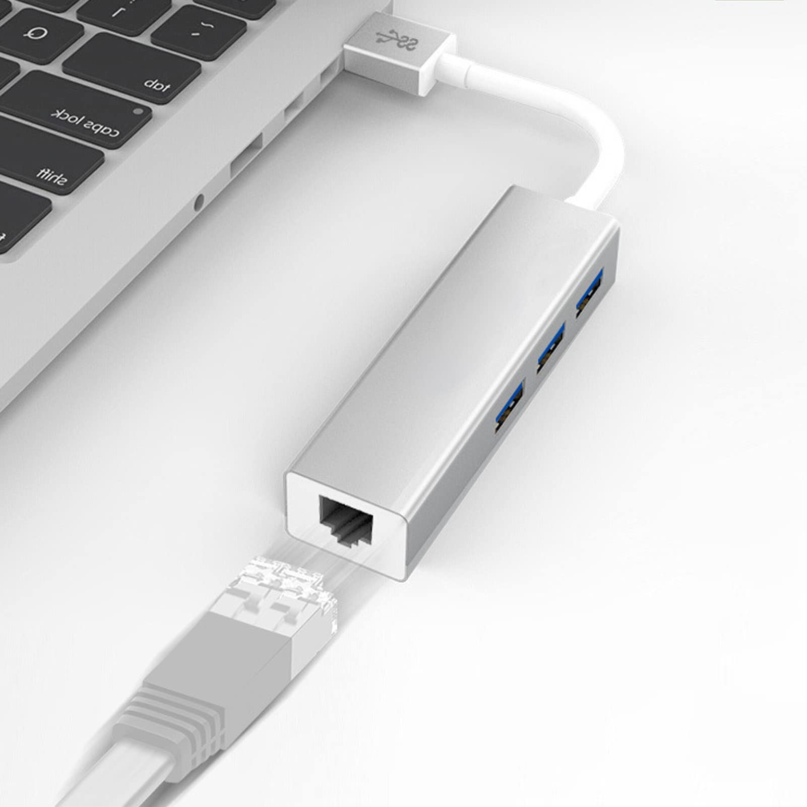 USB Ethernet Adapter, EP-9606 Gigabit Ethernet RJ45 USB3.0 Ethernet Connector,10M 100M 1000M High Speed Docking Station,USB Ethernet Connector for Laptop Notebook