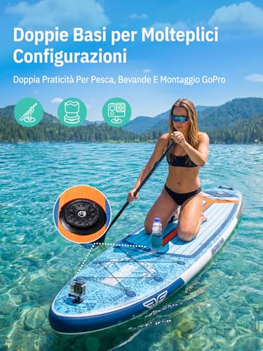Niphean (Extra Large) Inflatable SUP Board for 2+1 People/Family, Stand Up Paddle Board with (Easy for Beginners) StabilTrac Fin, Waterproof Case, Inflatable SUP Adults, Gift Ideas