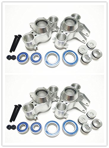 HD Aluminum Axle Carriers Left&Right Front&Rear With Bearing -4PCS SET Silver For 1/10 RC Car Revo 3.3 E-Revo SUMMIT E/MAXX T/Maxx3.3 Slayer Pro 4X4 5334R