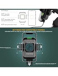 ZeeHoo Sujeción automática del cargador inalámbrico para automóvil, Soporte para teléfono de carga rápida de 10W   7.5W Qi, Parabrisas y ventilación de aire Compatible con iPhone Xs MAX   XS   XR   X   8 8 +, Samsung S10   S10 +   S9   S9 +   S8   S8 +