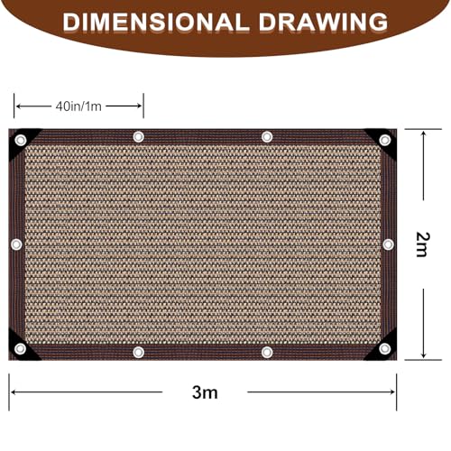 Shade Net Shade Net with Eyelets 80% UV Awning for Patio Pergola Balcony Garden Plant Greenhouse Car Chicken Coop Outdoor Barns and Dog Kennels 2 x 3 m