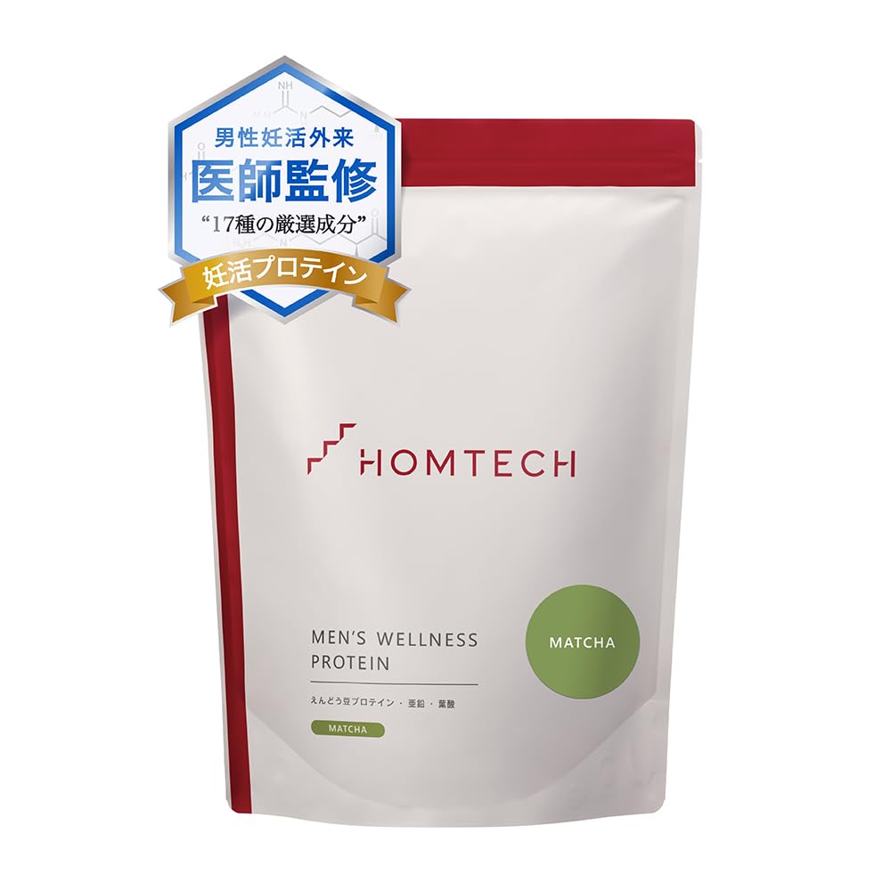 【抹茶味】 オムテック メンズウェルネスプロテイン 妊活 プロテイン 男性活力をサポート (葉酸/亜鉛/アルギニン/シトルリンなど17種成分配合) 750g の商品画像