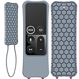 Kutop Compatible Apple TV Remote Case, Soft Silicone Protective Cover Light Weight Shock Proof Skin with Anti-Drop Strap fit Apple TV Remote Controller, 4K/ 4th Generation