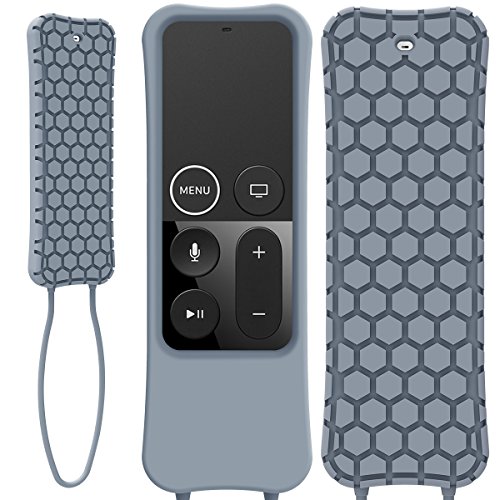 Kutop Compatible Apple TV Remote Case, Soft Silicone Protective Cover Light Weight Shock Proof Skin with Anti-Drop Strap fit Apple TV Remote Controller, 4K/ 4th Generation