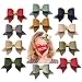 Yazon Baby Hair Clips 3.3 Inch Faux Leather Hair Bows Baby Girls Pigtail Bows 13pcs