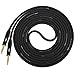 LyxPro ¼” TRS to ¼” TRS Balanced Cable 6 feet male to male, Crystal Clear, Noiseless, Heavy Duty and Flexible Black