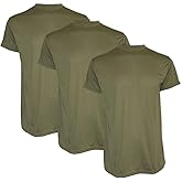 Pinnacle Mercantile Moisture-Wicking Crew Neck T-Shirt Made in USA Tan 499 100% Polyester Undershirt Multipack for Military