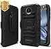 Moto Z Play Case with Tempered Glass Screen Protector, NageBee Belt Clip Holster Built-in Kickstand Heavy Duty Shockproof Combo Rugged Armor Durable Case for Motorola Moto Z Play Droid (2016) -Black