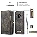 Moonorn Samsung Galaxy S9 Plus Wallet Case - Detachable Leather Phone Wallet Magnetic Flip Case Shockproof Cell Phone Case with Credit Card Slots (Black)