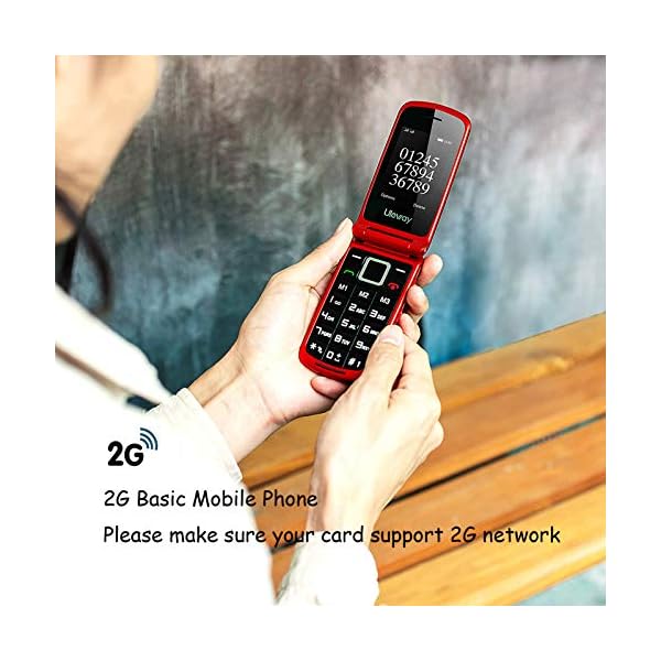 Uleway-Big-Button-Mobile-Phone-for-Elderly-Sim-Free-Flip-Phone-Unlocked-Basic-Mobile-Phone-with-SOS-Button-Loud-Speaker-for-Senior-2G-Red uleway Big Button Mobile Phone for Elderly, Sim Free Unlocked Senior Mobile Phone with SOS Button, Torch, Camera…