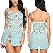 Avidlove Women Babydoll Lingerie Dress Lace Chemise Nightwear Split Hem Sleepwear