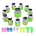 12 Pcs Stainless Steel Cookie & Vegetable & Fruit Cutters Shapes Sets, Mini Cookie Stamp Mold, Sandwich Cutters for Kids Baking+10 pcs Cute Cartoon Animals Food Picks and Forks Color Random